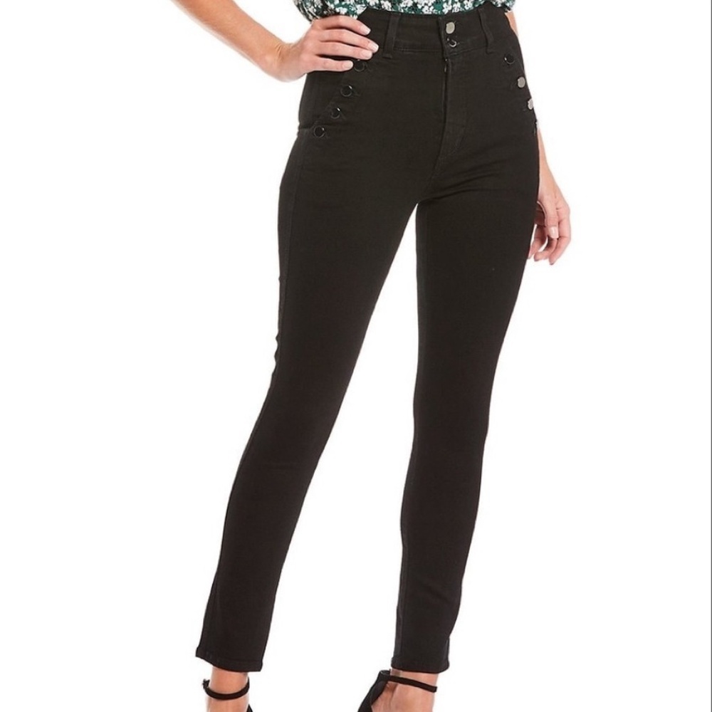 The Georgia High Rise Button Skinny Jeans